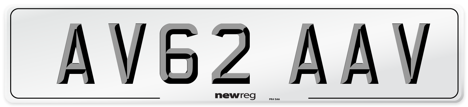 AV62 AAV Number Plate from New Reg